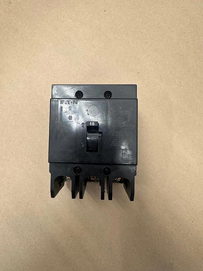 Used Eaton GHB3015 3 Pole Circuit Breaker, 15A