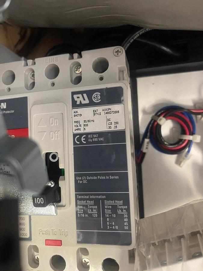 Used Eaton MCC Bucket w/ Size 3 Starter (AN19KN0) & 100A Breaker (HMCP100R3C) *NEW*