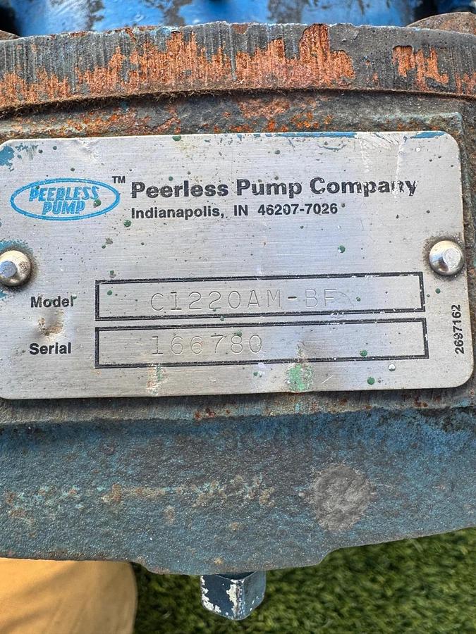 Used Peerless C1220AM-BF Pump, with U.S. Electrical Motor 10Hp @ 1755RPM
