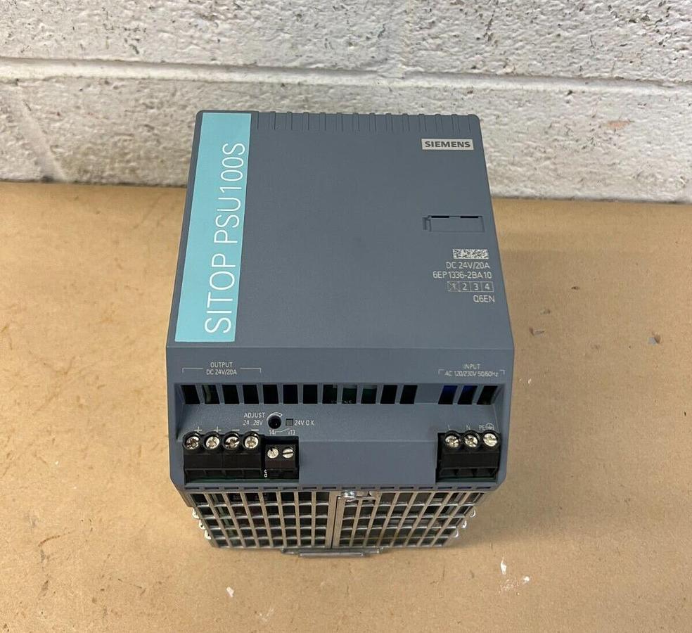 Used Siemens 6EP1336-2BA10 SITOP PSU100S Power Supply 24V DC 20A Output (Tested)