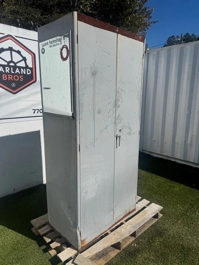 Used Industrial Storage Cabinet 2-Door, 4-Shelf Cabinet W:36” D:20” H:72” w/Mirror