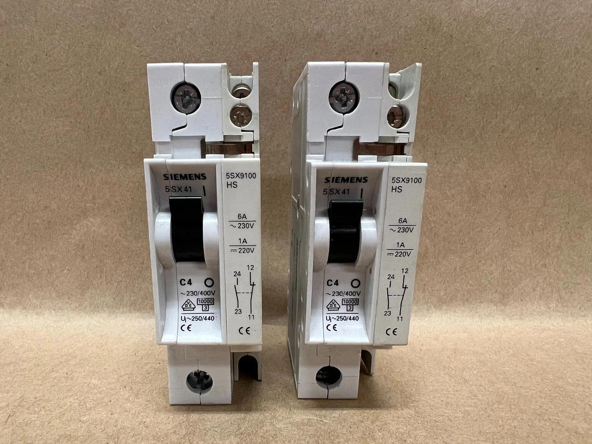 Used Siemens 5SX41 C4, 230/400V, Circuit Breaker - Lot of 2