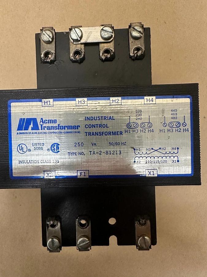 Used ACME Transformer TA-2-81213, 250VAC 50/60Hz Industrial Control Transformer