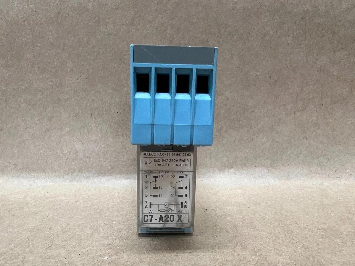 Used Releco C7-A20X Series QR-C Relay with Base - Lot of 2