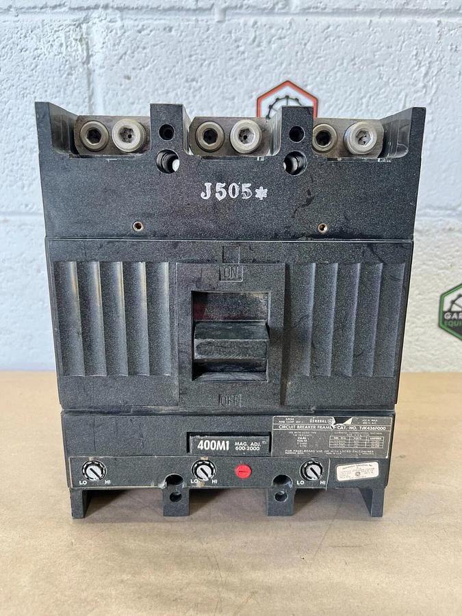 Used General Electric TJK436F000 Circuit Breaker 600VAC, 3 Pole 400A