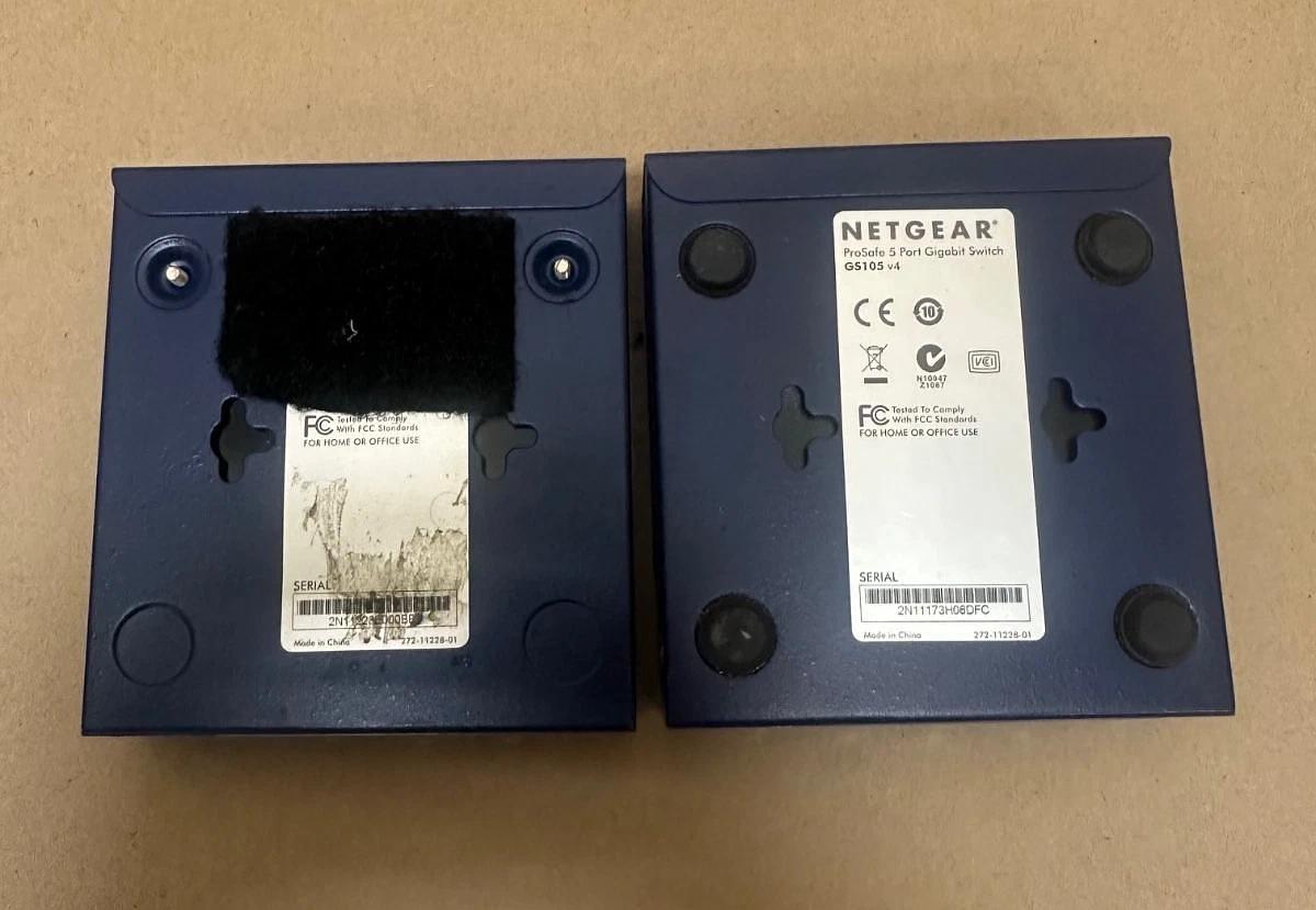 Used NETGEAR GS105 Prosafe 5 Port Gigabit Switch *NEW* Lot of 2