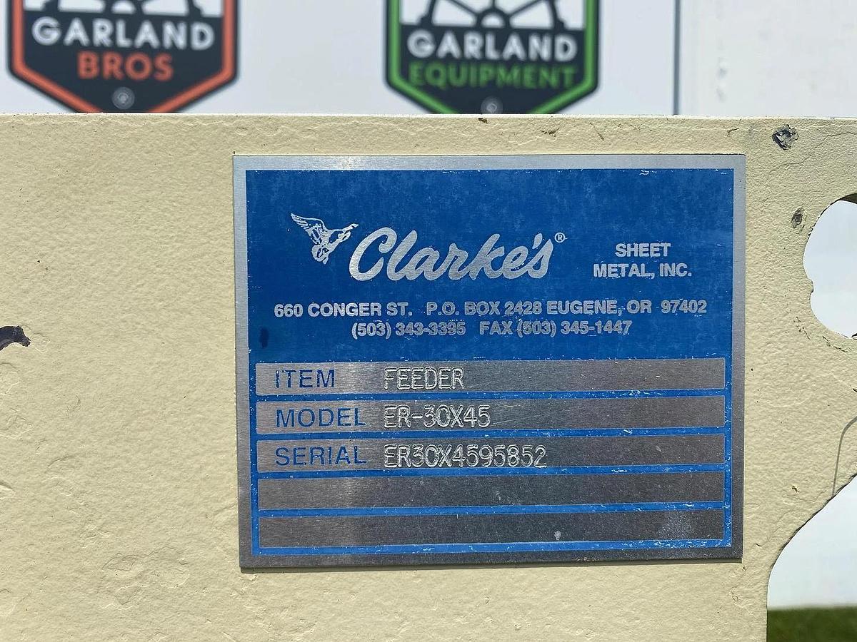 Used Clarke’s ER-30X45 Rotary Airlock Feeder - Great Condition