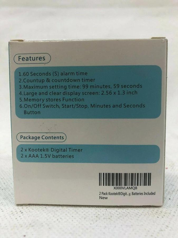 Used KOOTEK Digital Kitchen Timer w/ Batteries Model CST#01 (LOT of 19 units)