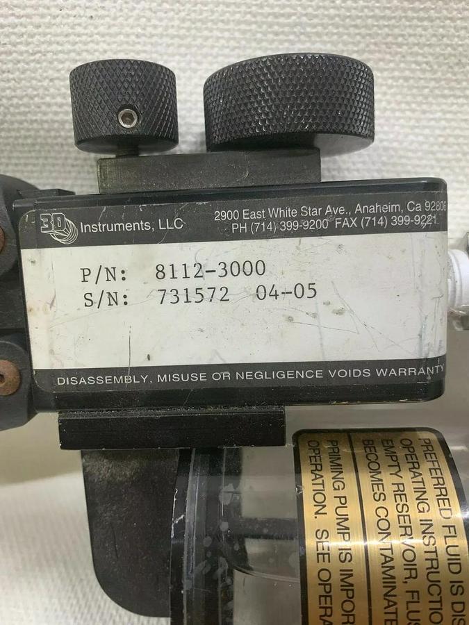 Used 3D Instruments 8112-3000 Hydraulic Hand Pump