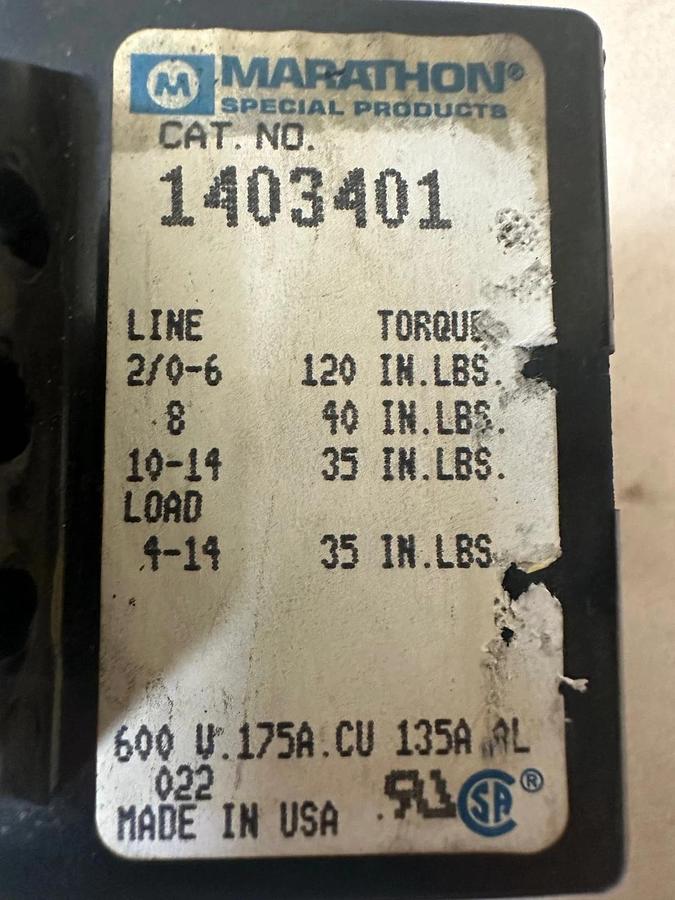 Used Marathon 1403401 Terminal Block