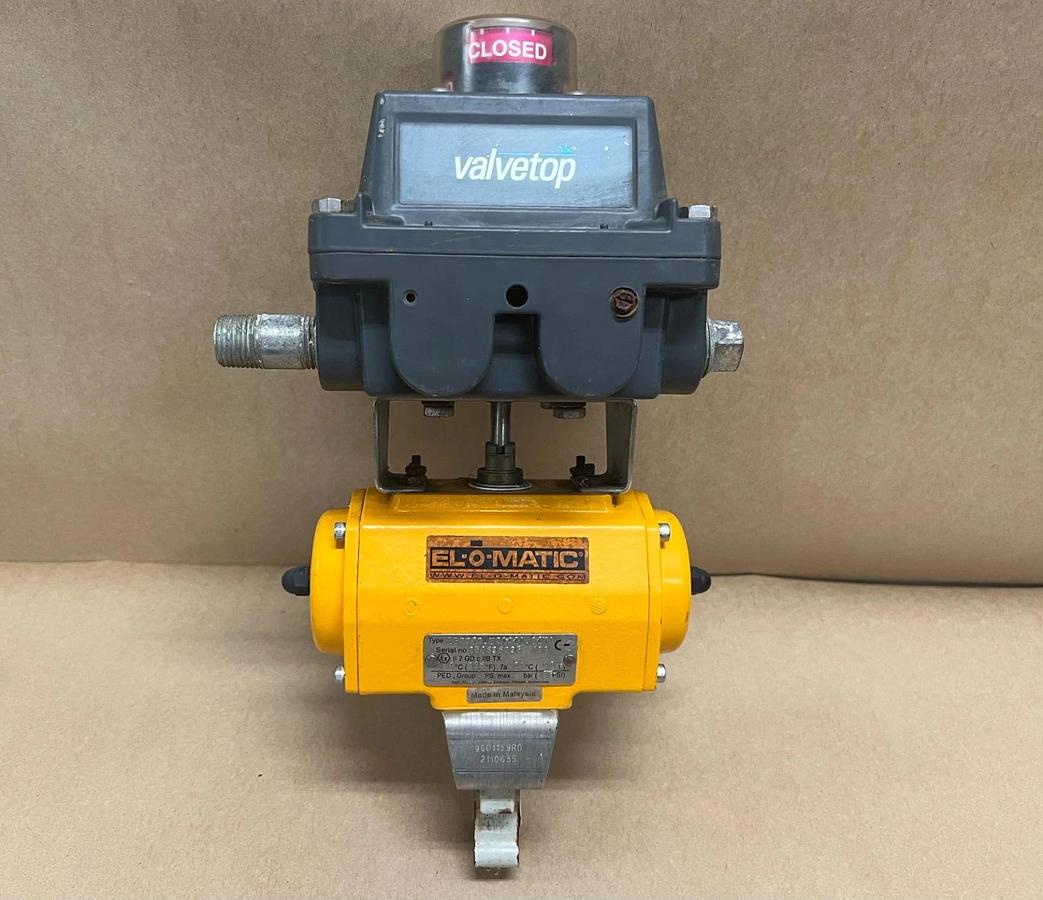 Used EL-O-Matic ES0040.U2A04A.14K0 Pneuamatic Actuator w/ Topworx DXP-0X1GNEB