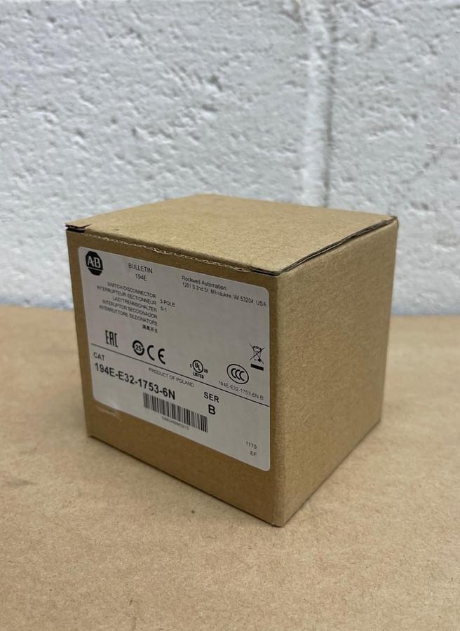 Used Allen Bradley 194E-E32-1753-6N Series B Switch-Disconnector *NEW*