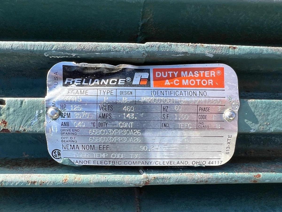 Used Champion 30X22 Hammer Mill w/ Reliance 125HP, 3750RPM Motor, S/N 102149