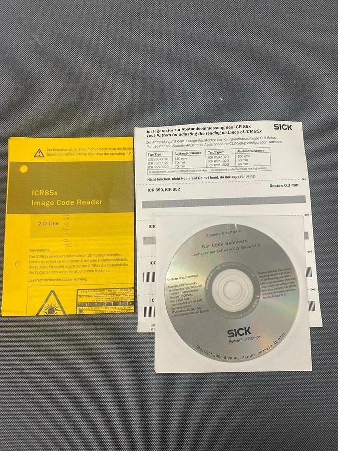 Used Sick ICR850-1020 Fixed Barcode Reader w/ Software V1.86