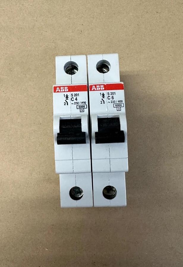 ABB Circuit Breakers S201C4, S201C6 (Lot of 2)