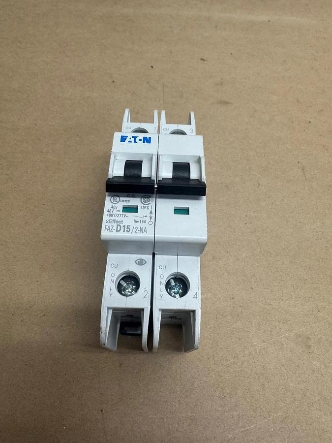 Used Eaton FAZ-D15/2-NA 2 Pole 15A Circuit Breaker *NEW*