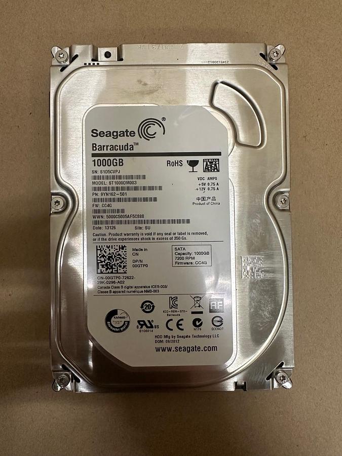 Used Seagate ST1000DM003 Barracuda 1000GB, 7200RPM Hard Drive *NEW*