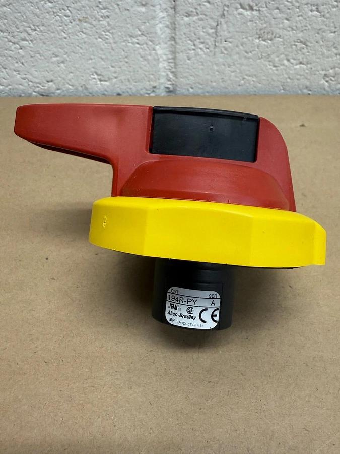 Used Allen-Bradley 194R-PY Ser A Operating Handle Red/Yellow *NEW*