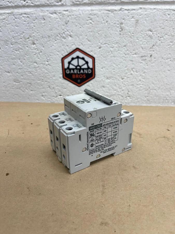 Used Allen-Bradley 1492-CB3 G060 Supplementary Protector, Series B, 6A
