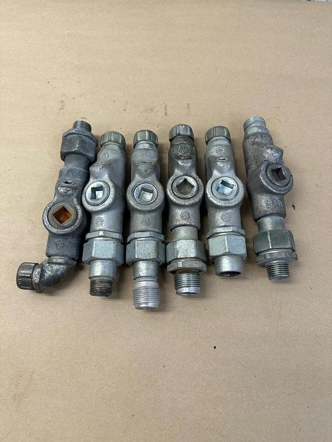 Used Crouse Hinds I ABCD II EFG Allotment of Conduits w/ Different Fittings, Lot of 6