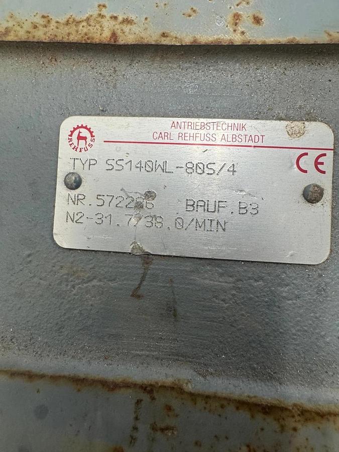 Used Rehfuss SS140WL-80S/4 N2-31.7/38.0/min & CSM .55 kW Motor @ 1680 RPM
