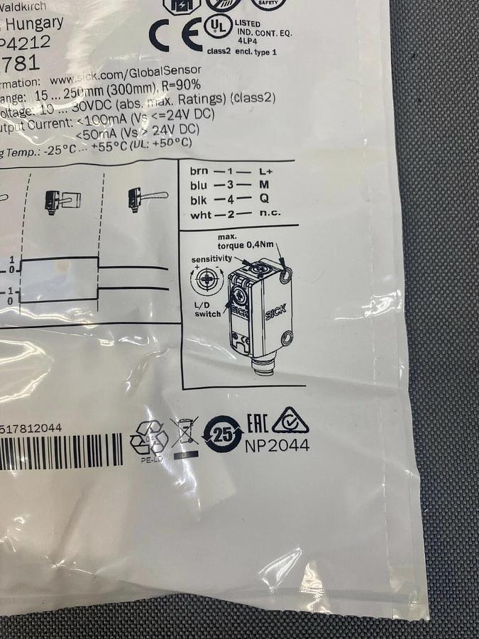 Used Sick GTE6-P4212 Miniature Photoelectric Sensor