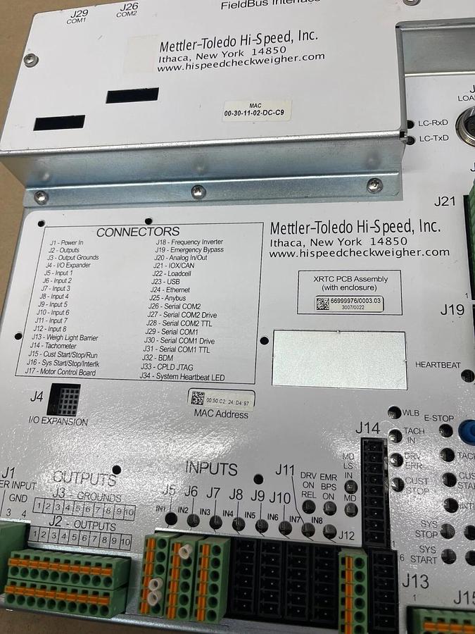 Used Mettler-Toledo XRTC PCB Assembly, AnyBus Option, FieldBus Interface