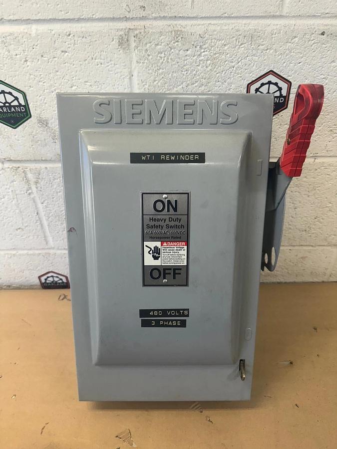 Used Siemens HF362 Heavy Duty Safety Switch, 60 Amps, 600 Volts