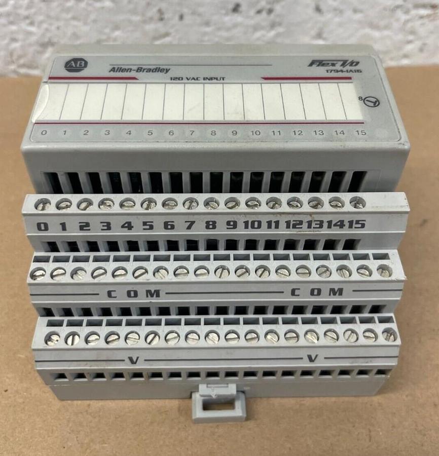 Used Allen-Bradley 1794-IA16 , Flex I/O, 120 VAC, Input Module w/ 1794-TB3