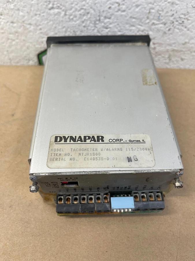 Used Dynapar Corp. MTJR1S00 Tachometer W/ Alarms, 115/230 VAC