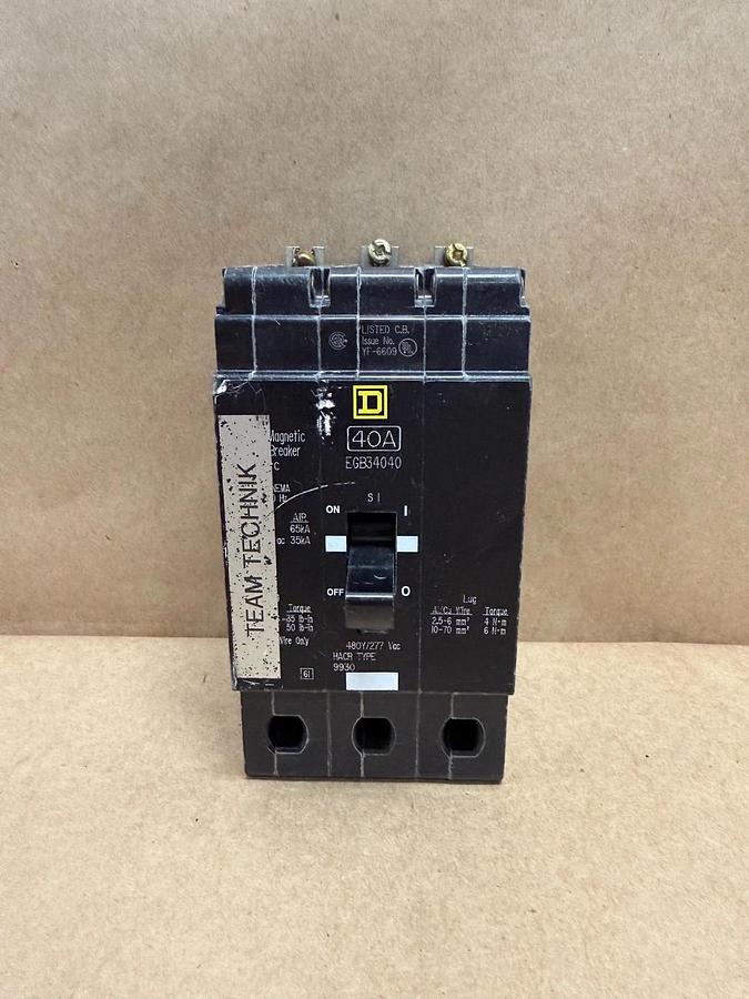 Used Square D EGB34040 40A, 3 Pole Circuit Breaker