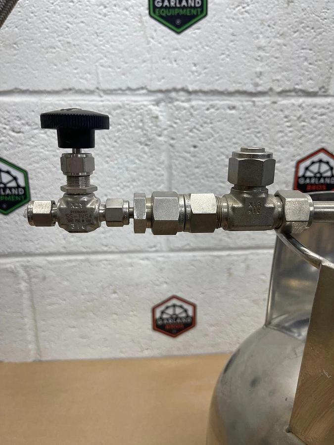 Used 6 Liter Stainless Steel Pressure Vessel with Swagelok Attachments