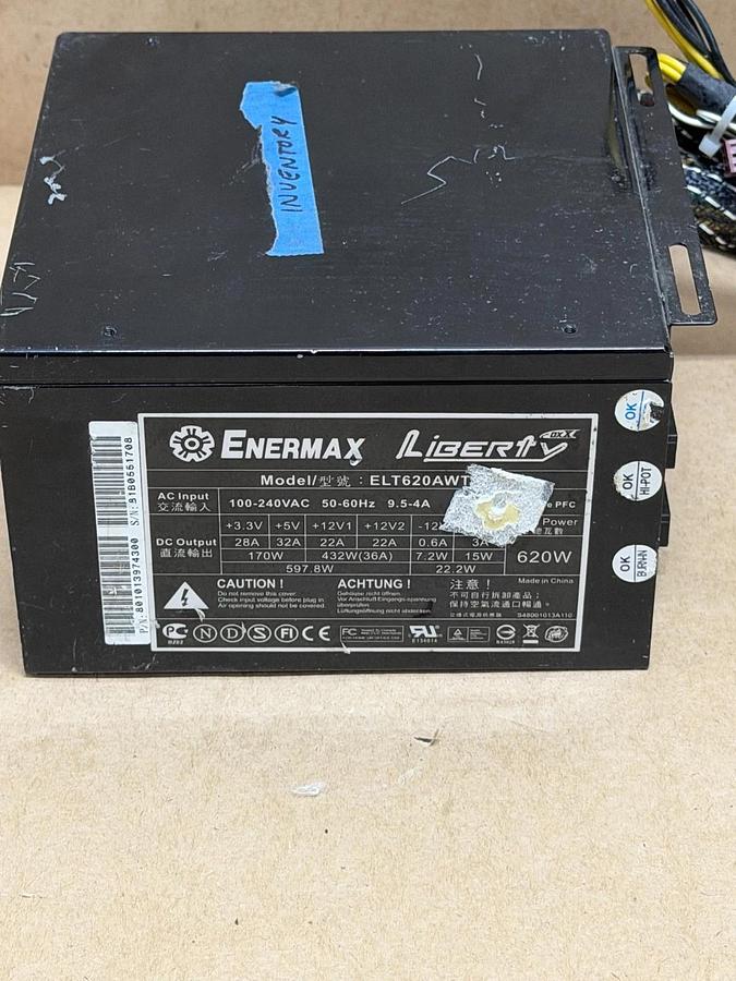 Used ENERMAX ELT620AWT 620 Watt Semi-Modular Internal Power Supply