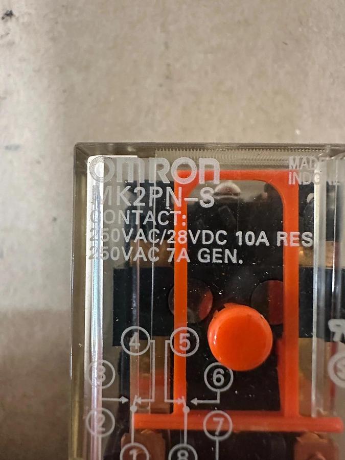 Used Omron MK2PN-S Contact w/ Dayton 5X852F Relay Base