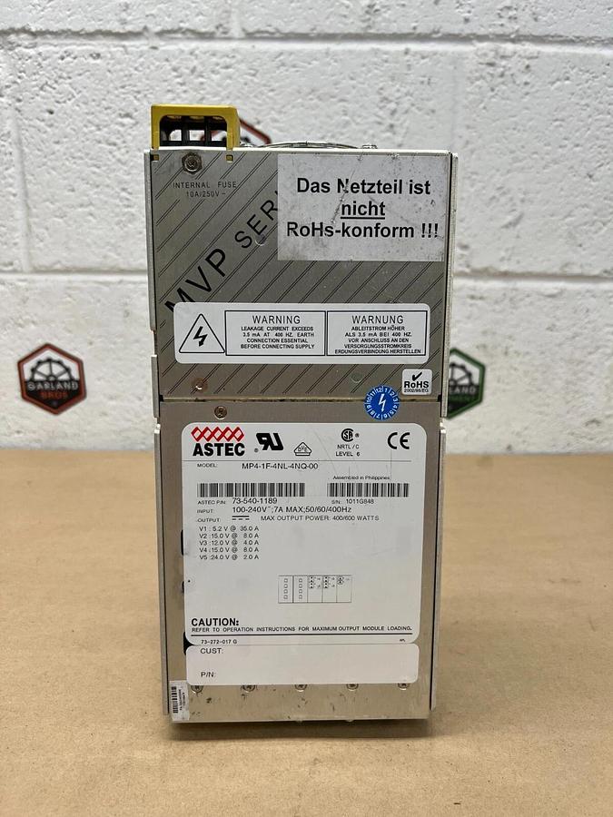 Used Astec MP4-1F-4NL-4NQ-00 Power Supply, 100-240V; 7A MAX