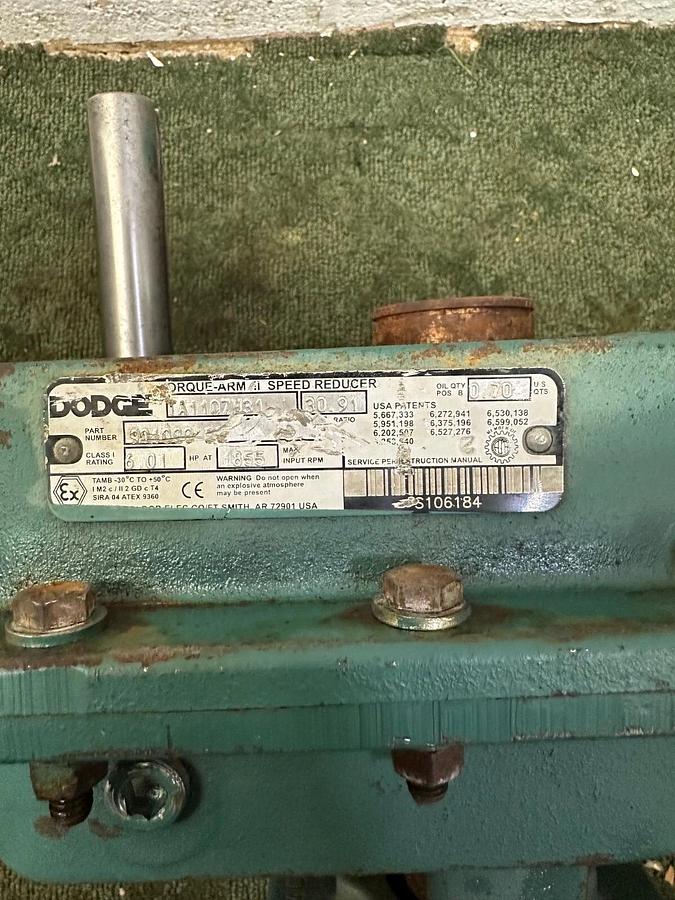 Used Dodge TA1107H31 Speed Reducer, 6.01 Hp at 1855 Max Input RPM, 30.91:1 Ratio