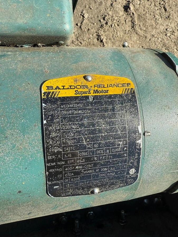 Used Power Roller Conveyor W:34” L:13’ V-belt 1Hp 1760RPM Tigear 2 Gearbox 15:1 Ratio