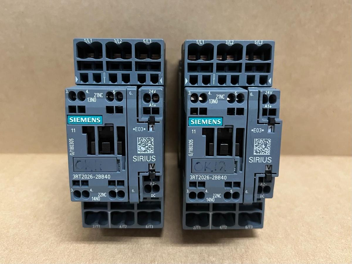 Used Siemens 3RT2026-2BB40 Sirius Contactor - Lot of 2