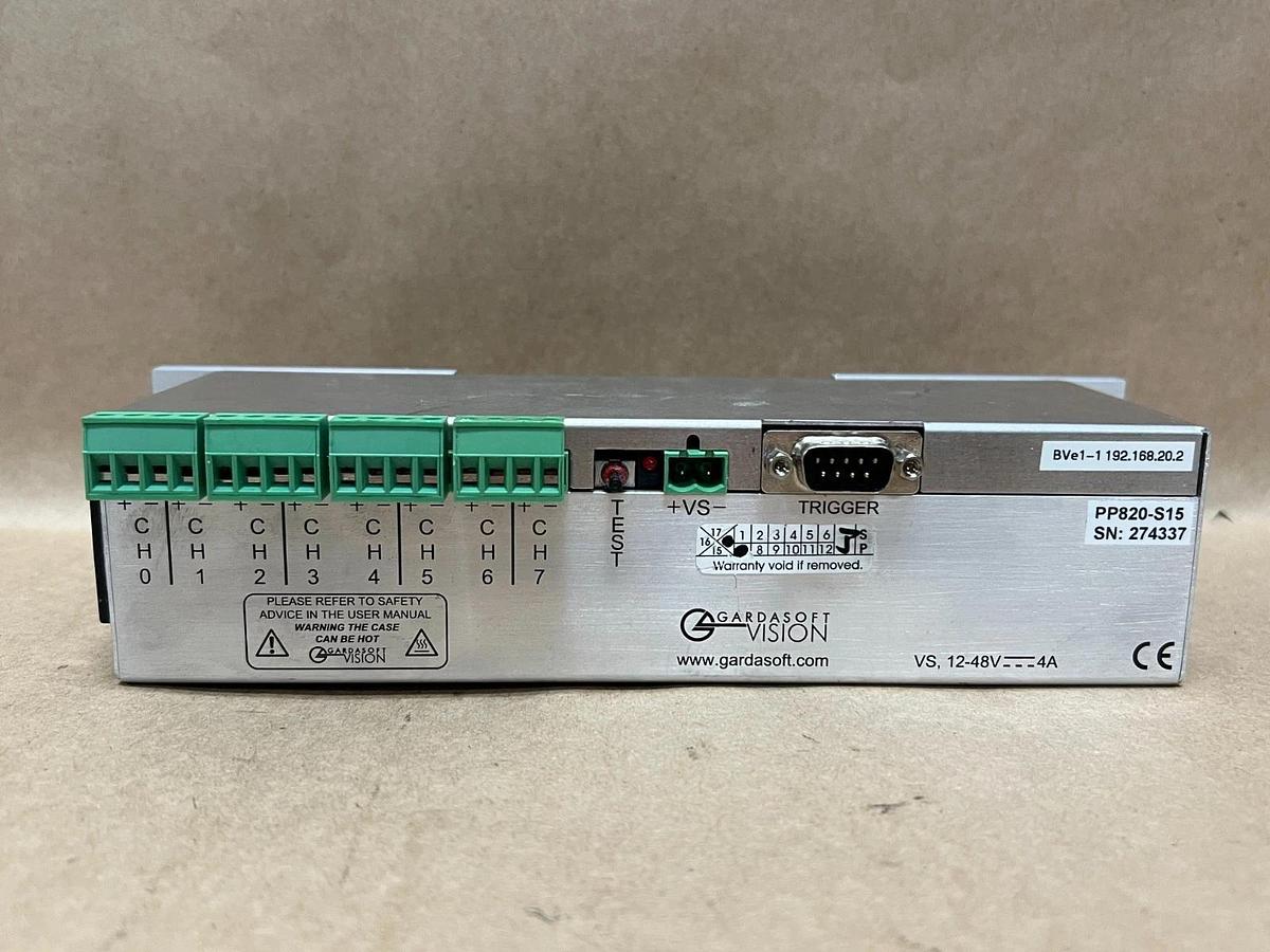 Used Gardasoft Vision PP820-S15 8 Channel, LED Controller