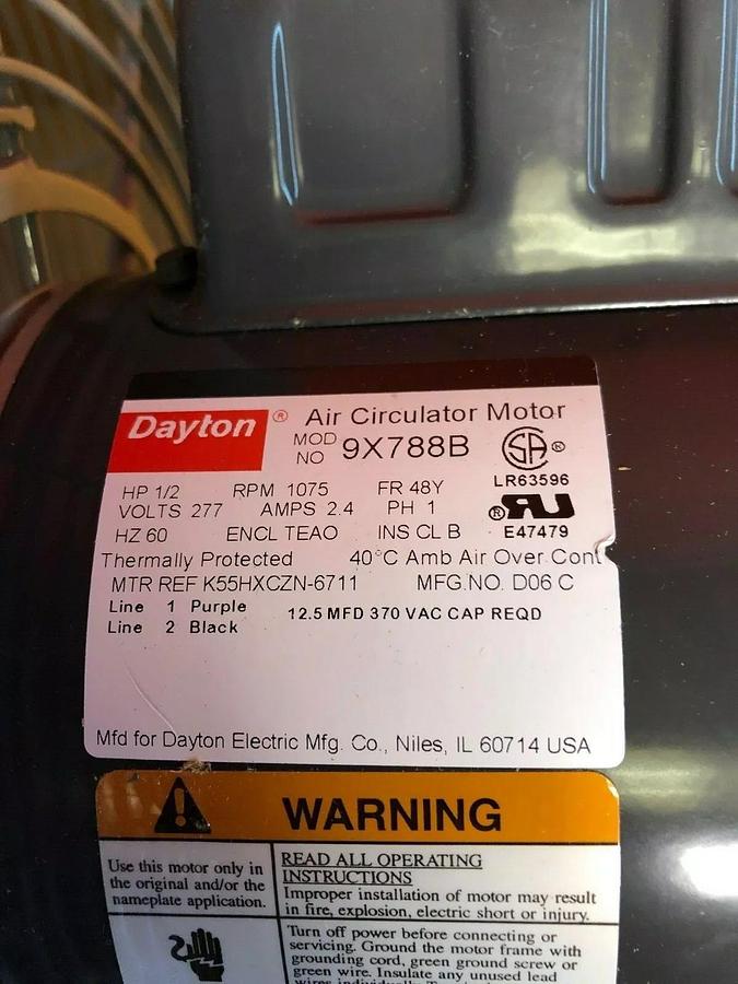 Used Dayton 5M196H 30” Dial Industrial Fan, 277 Volts