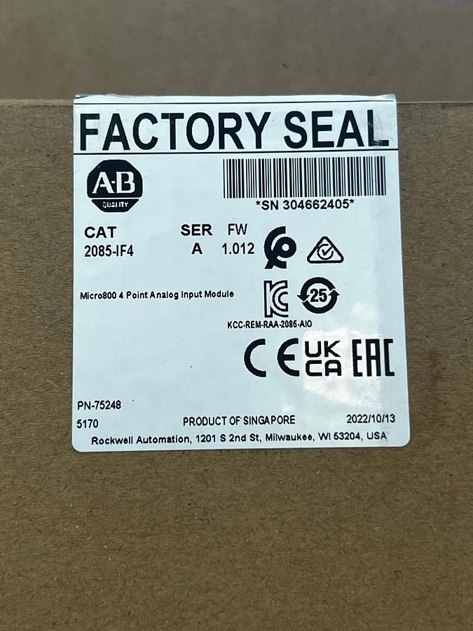 Used Allen Bradley 2085-IF4 Ser A Micro800 4 Point Analog Input Module *NEW*