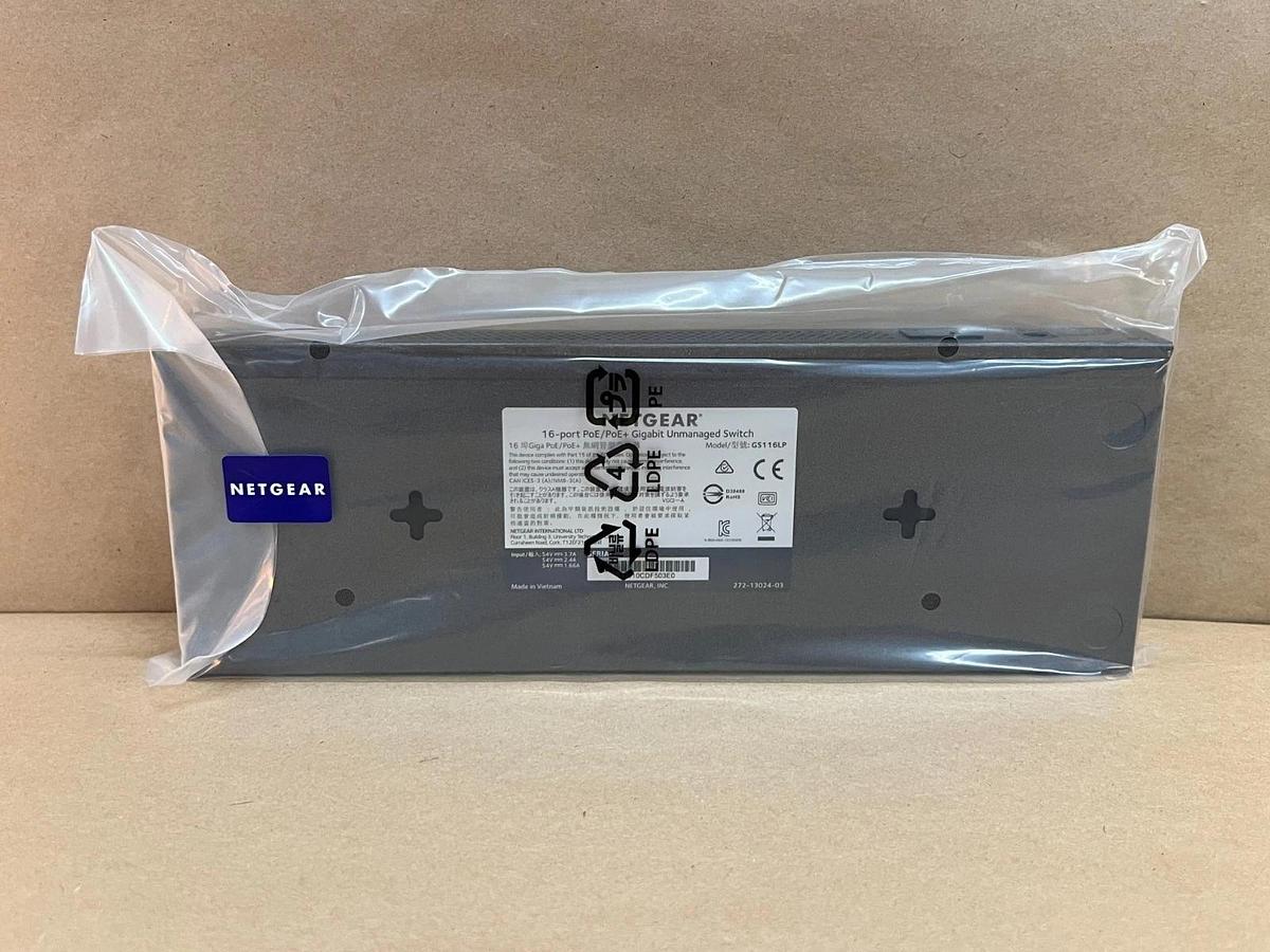 Used Netgear GS116LP 16-Port Gigabit Ethernet PoE + Unmanaged Switch *NEW*