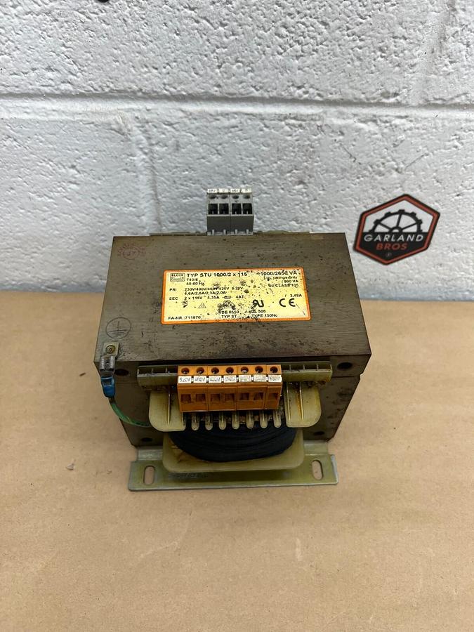 Used Block STU 1000/2 x 115 T40/E, 50-60Hz, 230/460V, 1000/2650VA Transformer