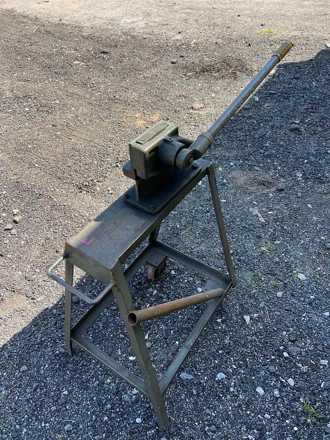 Used Roper Whitney Number 38, 3/16 Iron Shear Cutter, on Stand w/ Rollers