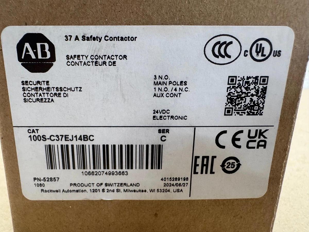 Used Allen Bradley 100S-C37EJ14BC Series C 37A Safety Contactor