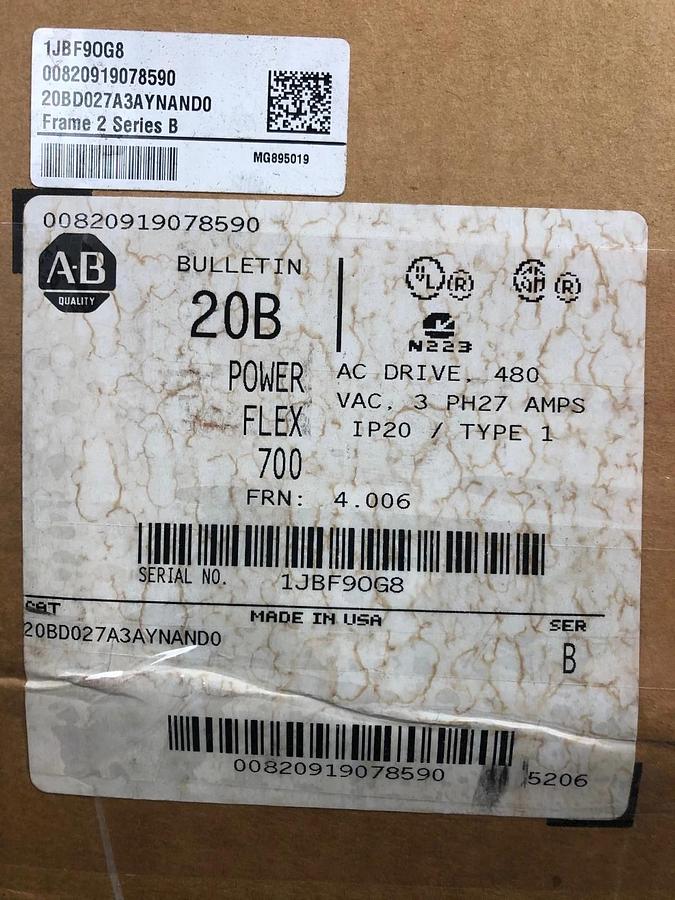 Allen Bradley 20BD027A3AYNAND0 Series B AC Drive, PowerFlex 700