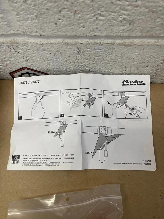 MasterLock S3476 Ball Valve Lockout Wedge