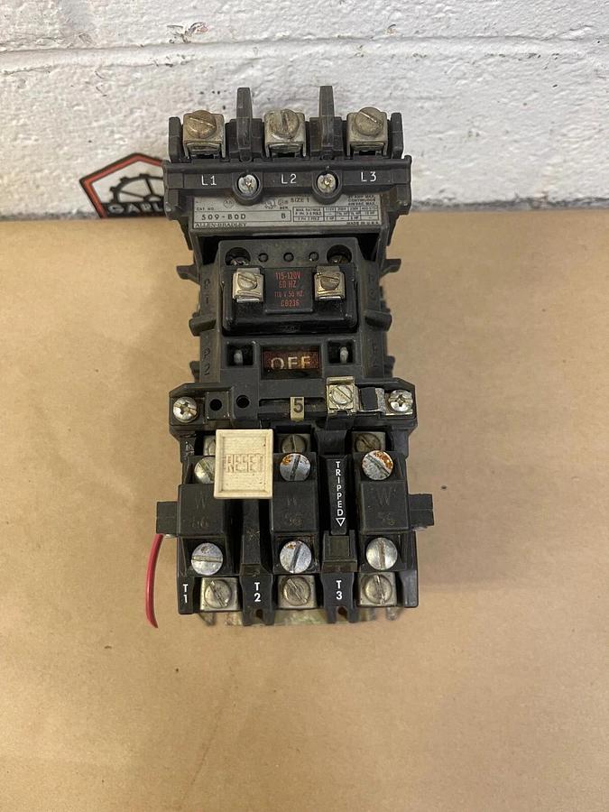 Used Allen-Bradley 509-BOD Series B, 27 Amp Max, 600 VAC Max, 60 Hz, Starter