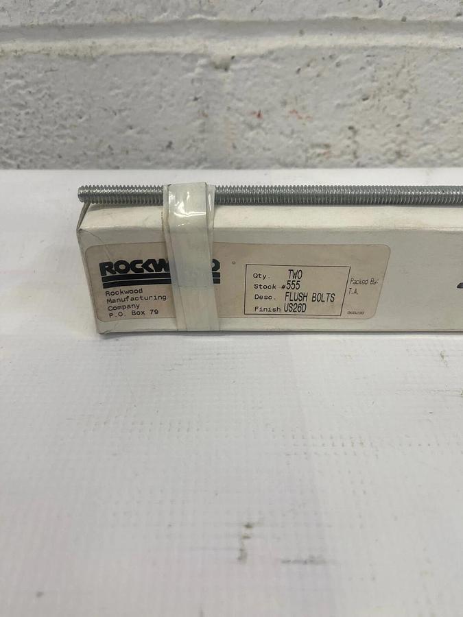 Used Rockwood 555 Flush Bolts, US26D Finish