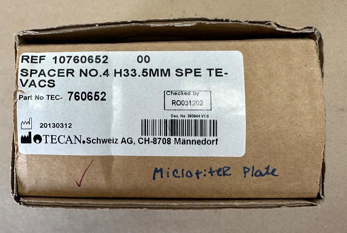 Used TECAN 10760652 Spacer NO.4 H33.5mm *FACTORY SEALED*